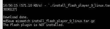 Error installing Flash