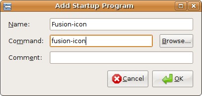adding Fusion-icon to startup programs