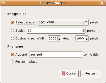 resize images dialog