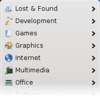 Traditional KDE menu