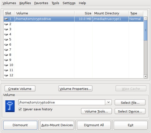 Launch TrueCrypt from the