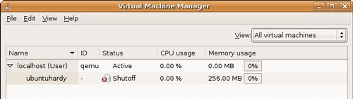 virt-manager1 KVM e Virt-Manager, virtualizzazione su Ubuntu 8.04