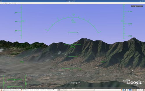 Google Earth flying sim
