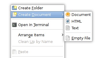 File templates menu