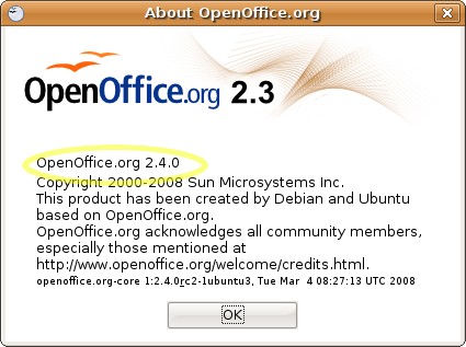 Yes, it’s OpenOffice 2.4