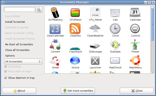 Screenlets Manager