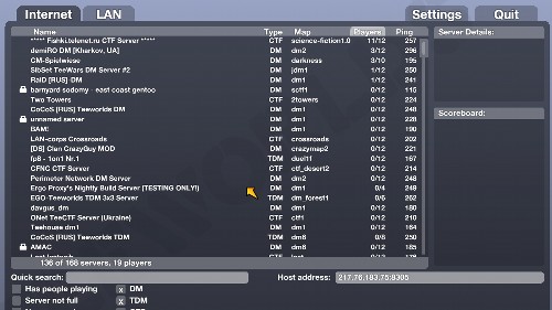 Teeworlds server browser