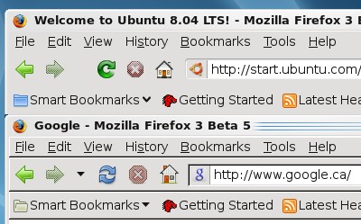 Firefox theme comparison