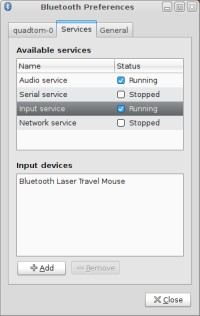 Bluetooth imput setup