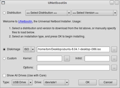 UNetbootin setup