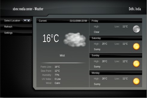 XBMC weather