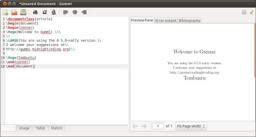 Gummi LaTeX editor